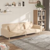  The Living Store Kavč dvosed z ležiščem in dvema blazinama krem blago - Raztegljiv Kavč, (21450879) | Shoptok.si