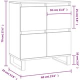 vidaXL Komoda sivog hrasta sonome 60x35x70 cm od konstruiranog drva | shoptok.hr