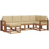  Set vanjskih sofa 6 kom. Prirodna i bež Smeđa 255 x 132,5 x 73 cm | shoptok.hr