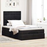 vidaXL Otomanski posteljni okvir z vzmetnicami črn 120x190cm žamet | Shoptok.si
