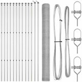 vidaXL Šesterokotna ograja 1.6x25 m Pocinkano jeklo, Ograjni stebri 13 kosov Ø32 mm 210 cm Pocinkano jeklo | Shoptok.si