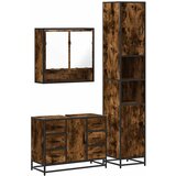 Maison Chic Kopalniški sestavi - Kopalniška garnitura 3-delna dimljeni hrast inženirski les, (21788303) | Shoptok.si