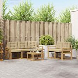  Set vanjskih sofa 6 kom. Bijela i bež Smeđa 59 x 59 x 37 cm | shoptok.hr