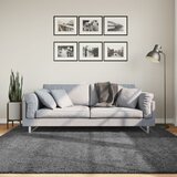 vidaXL Preproga OVIEDO s kratkimi vlakni antracitna 200x200 cm | Shoptok.si