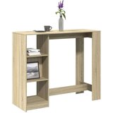 vidaXL Barska miza s policami sonoma hrast 124x46x103,5 cm inž. les | Shoptok.si