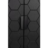 White Label Črna nizka komoda iz masivnega bora 140x58 cm Linc – | Shoptok.si