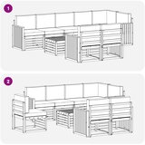  Set vanjskih sofa 9 kom. Prirodna i svijetlo siva Poliester | shoptok.hr