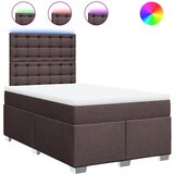 vidaXL Box spring postelja z vzmetnico temno rjava 120x190 cm blago, (21321416) Cene