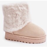 FR1 Children's Snow Boots With Fur Light Beige Crisie Cene
