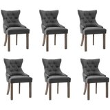  Blagovaonske stolice od tkanine 6 kom sive | shoptok.hr