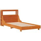 vidaXL Posteljni okvir z vzglavjem voščeno rjava 90x190 cm borovina, (21303319) Cene