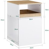 SoBuy tiskalniška miza z omari za tiskalnik bela 80 cm, (5000009254) | Shoptok.si