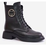 EVENTO Leather ankle boots Worker insulated with zipper with black Lorevine decoration | Eponuda.ba