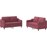  2-dijelni set sofa s jastucima crvena boja vina od tkanine | shoptok.hr