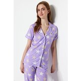 Trendyol Lilac Starry Shirt-Pants and Knitted Pajamas Set | Shoptok.si
