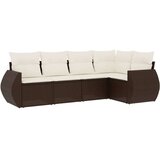 vidaXL 5-dijelni set vrtnih sofa s jastucima poliratan smeđi | shoptok.hr