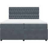  Krevet s oprugama i madracem tamnosivi 200x200 cm baršunasti | shoptok.hr