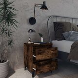  Nočna omarica s kovinskimi nogami 2 kosa dim. hrast 40x35x50 cm, (20623898) | Shoptok.si
