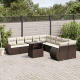 vidaXL 11-dijelni set vrtnih sofa od poliratana s jastucima smeđi | shoptok.hr