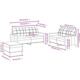  3-dijelni set sofa s jastucima krem od tkanine | shoptok.hr