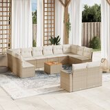 Maison Chic Seti vrtnega pohištva - Vrtna garnitura - Vrtni pohištvo set 13-delna z blazinami bež poli ratan, (21810436) | Shoptok.si