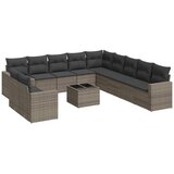  12-dijelni set vrtnih sofa od poliratana s jastucima sivi | shoptok.hr