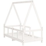  Otroški posteljni okvir bel 70x140 cm trdna borovina, (20787697) | Shoptok.si
