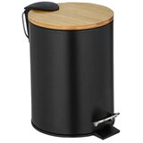 Wenko Kozmetični koš Tortona (3 l, bambus/jeklo, črn, mat) | Shoptok.si