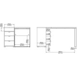MID.YOU Kotna Pisalna Miza Sign, Siva, Barva Hrasta | Shoptok.si