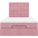 vidaXL Okvir kreveta s madracima ružičasti 120x200cm baršunasti | shoptok.hr