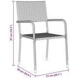 vidaXL set vrtnih stolica s 3 komada sivi poli ratan | shoptok.hr