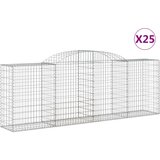 vidaXL Obokana gabionska košara 25 kos 300x50x100/120cm cinkano železo, (20758296) Cene