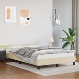 vidaXL Posteljni okvir z vzglavjem krem 120x200 cm umetno usnje Cene