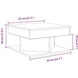 vidaXL Klubska mizica artisan hrast 55x55x30 cm inženirski les | Shoptok.si