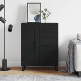 vidaXL Komoda črna 69,5x34x90 cm inženirski les Cene