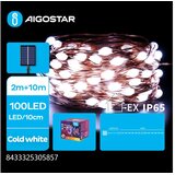 Aigostar LED solarni lanac 100xLED/8 funkcija 12m IP65 hladno bela | Eponuda.com