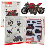  Motocikl za sastavljanje od metalnih vijaka 1:14 DIY crno-crveno Cijene