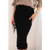Kesi Włoski Women's viscose pencil skirt with elastic waist black | shoptok.hr