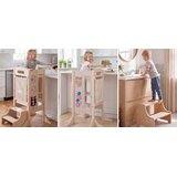Igrače in hobi Zložljiv pomagalček Montessori 3 v 1 s tablo, zaščito pred prevračanjem in odstranljivo varnostno mrežo | Shoptok.si