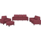  4-dijelni set sofa crvena boja vina od tkanine | shoptok.hr