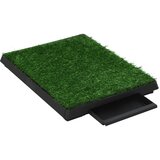  Toalet za ljubimce s pladnjem i travom zeleni 63 x 50 x 7 cm | shoptok.hr