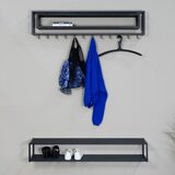Spinder Design Črn kovinski stenski obešalnik s polico School – | Shoptok.si