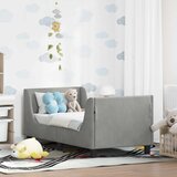  Okvir kreveta za malu djecu s naslonom Svjetlosiva 70 x 140 cm | shoptok.hr