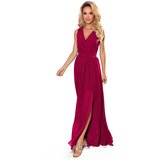 Numoco Long dress with neckline and tie | shoptok.hr