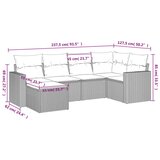  6-dijelni set vrtnih sofa od poliratana s jastucima svjetlosivi | shoptok.hr