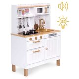 Ecotoys Drvena dječja kuhinja Zlatna s kuhinjskim dodacima | shoptok.hr