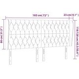  Uzglavlje s ušima crno 183x23x118/128 cm od tkanine | shoptok.hr