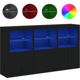 Maison Chic Komoda - Predalnik z LED lučkami črna 181,5x37x100 cm, (21717471) Cene