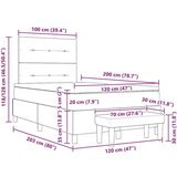 Box Postelja z vzmetnico z vzmetnico Temno modra 120 x 200 cm Žamet, (5000128660) | Shoptok.si