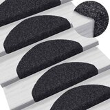  Prostirke za stepenice, samoljepljive, 20 kom, 65x21x4 cm, crne, poluokrugle, velike | shoptok.hr